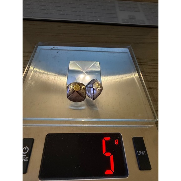 Sydney Lynch Sterling Earrings Gold Sun With Mountain Peak 5 Grams - Picture 9 of 9